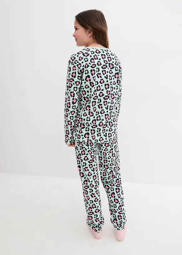 Pyjamas i myk bomull (4-delt sett), bonprix