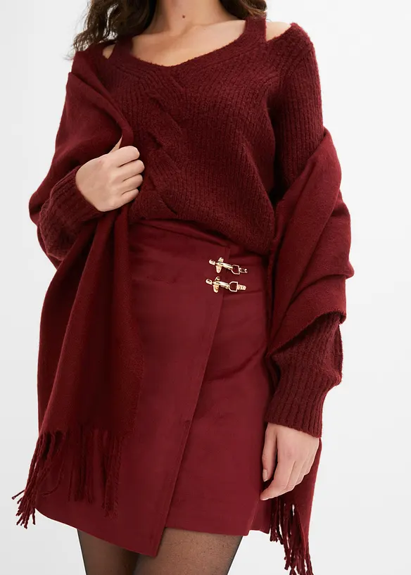 Skjørt med omslag-look, bonprix