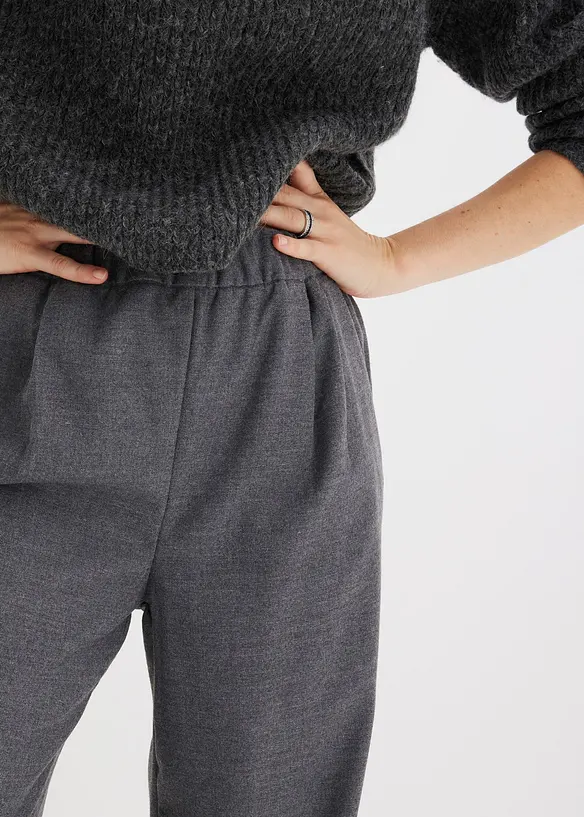 Bukse med vide ben i ull-stil, bonprix