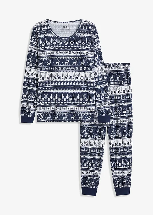 Pyjamas av økologisk bomull med lange ermer, bonprix