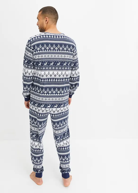 Pyjamas av økologisk bomull med lange ermer, bonprix