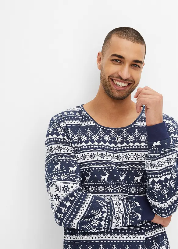 Pyjamas av økologisk bomull med lange ermer, bonprix