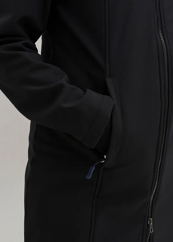 Lang funksjonsjakke i softshellmateriale med pilefleece, bonprix