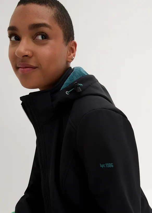 Lang funksjonsjakke i softshellmateriale med pilefleece, bonprix