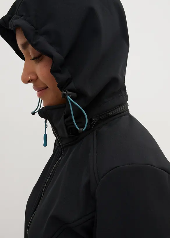 Lang funksjonsjakke i softshellmateriale med pilefleece, bonprix