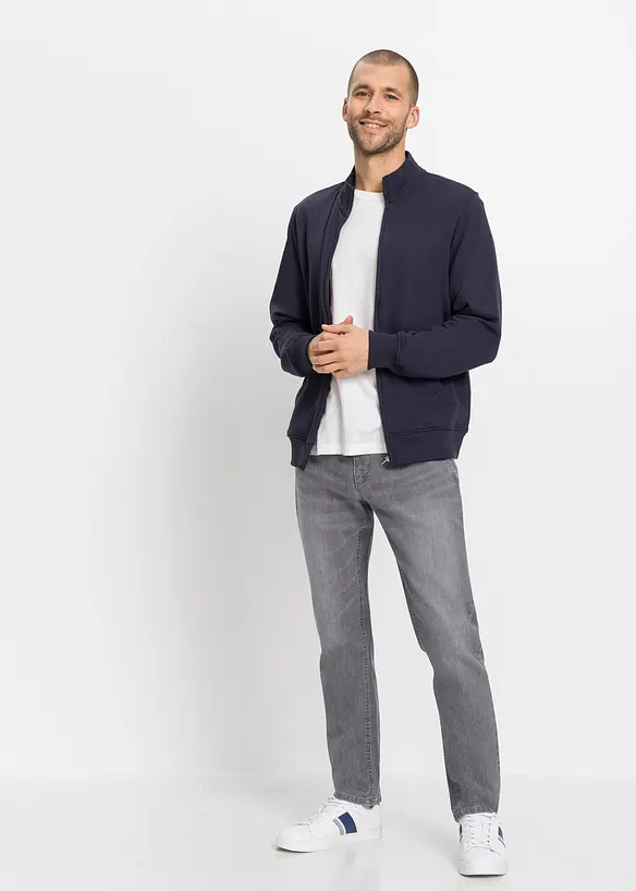Regular Fit-pull on-jeans i lett materiale med stretch og komfortlinning, Straight, bonprix