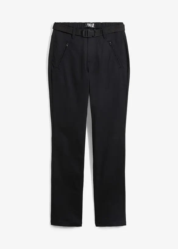 Vannavstøtende funksjonsbukse i twill med stretch og belte, bonprix