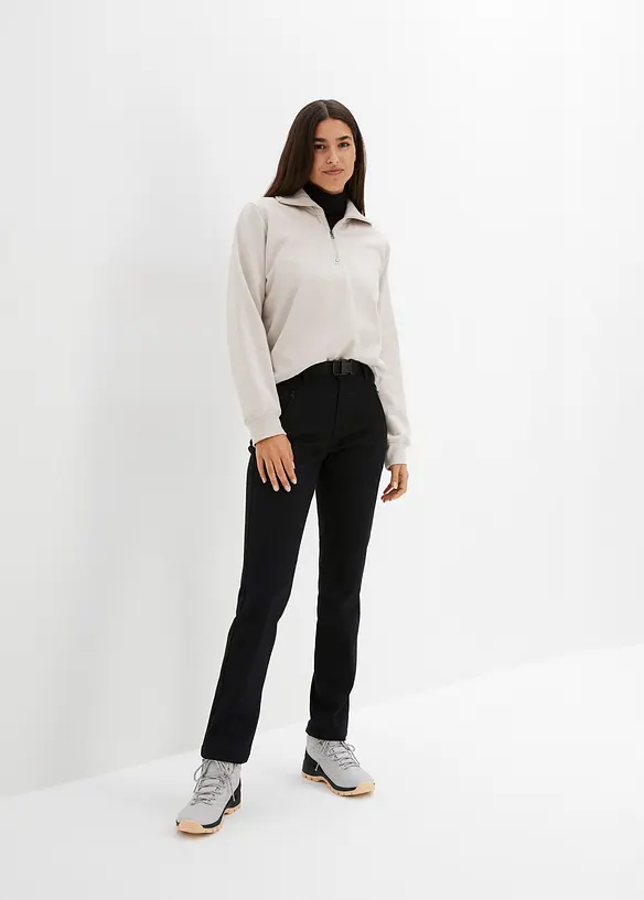 Vannavstøtende funksjonsbukse i twill med stretch og belte, bonprix