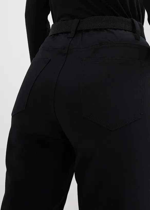 Vannavstøtende funksjonsbukse i twill med stretch og belte, bonprix