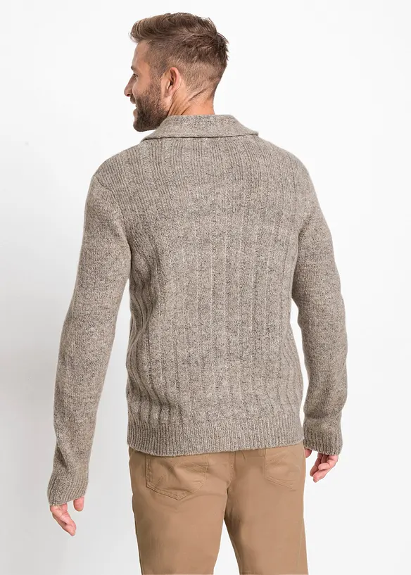 Cardigan med ribbemønster, bonprix