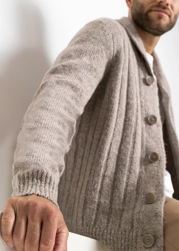 Cardigan med ribbemønster, bonprix