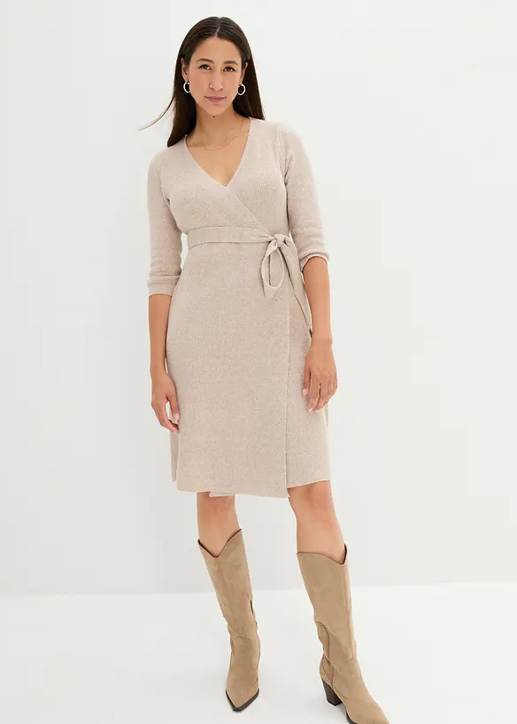 Svært myk og strikket mammakjole med 3/4-lange ermer, bonprix