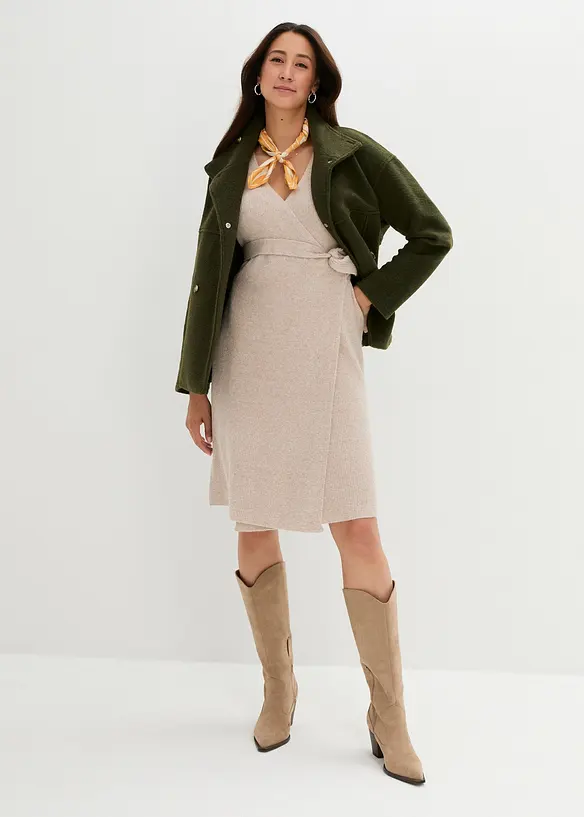 Svært myk og strikket mammakjole med 3/4-lange ermer, bonprix