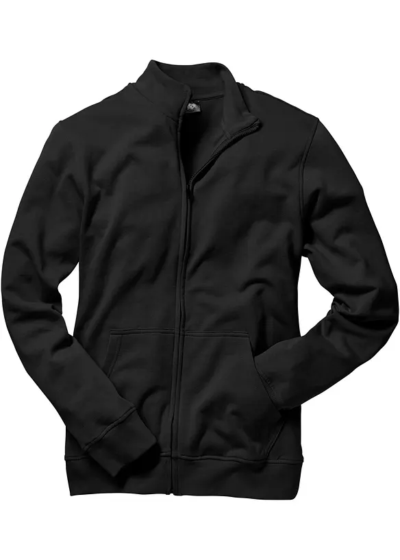 Sweatshirtjakke med høy kant i halsen, bonprix