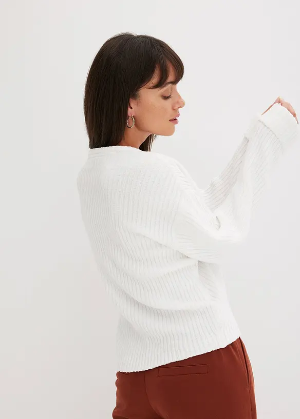 Oversized genser i myk chenille, bonprix