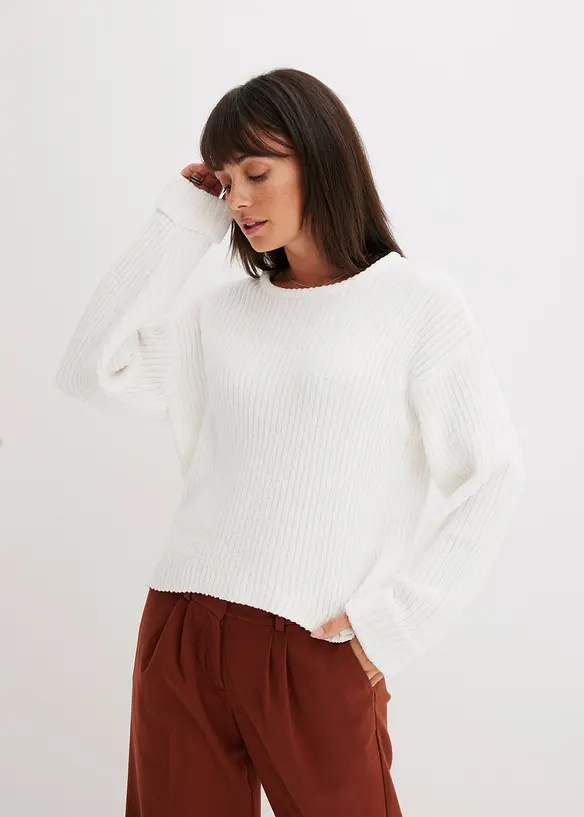 Oversized genser i myk chenille, bonprix