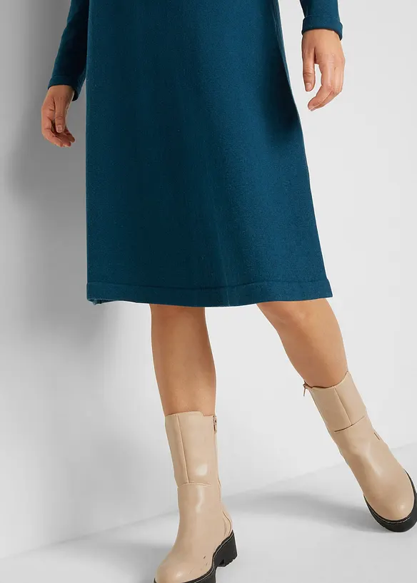 Basic strikkekjole med resirkulert bomull, bonprix