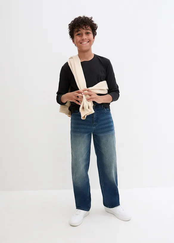 Extra Loose Fit-jeans med regulerbar linning, Straight, bonprix