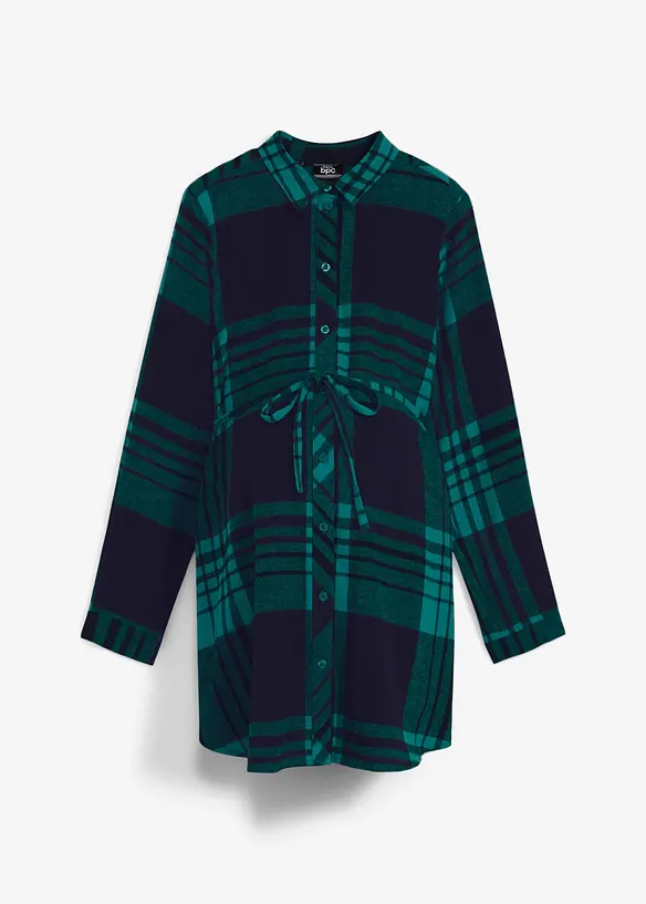 Lang mammabluse i bomullsflanell, bonprix