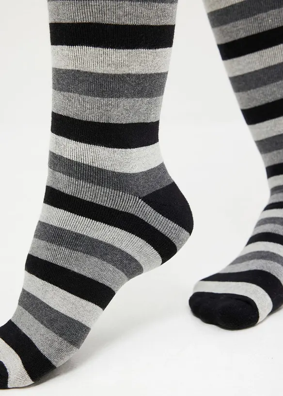 Termo-knestrømper med myk frotté på innsiden med økologisk bomull (3-pack), bonprix