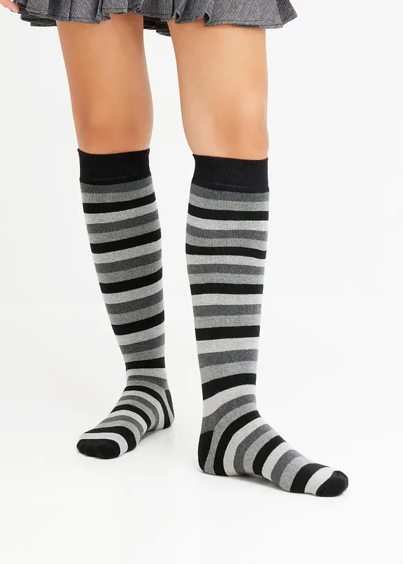 Termo-knestrømper med myk frotté på innsiden med økologisk bomull (3-pack), bonprix