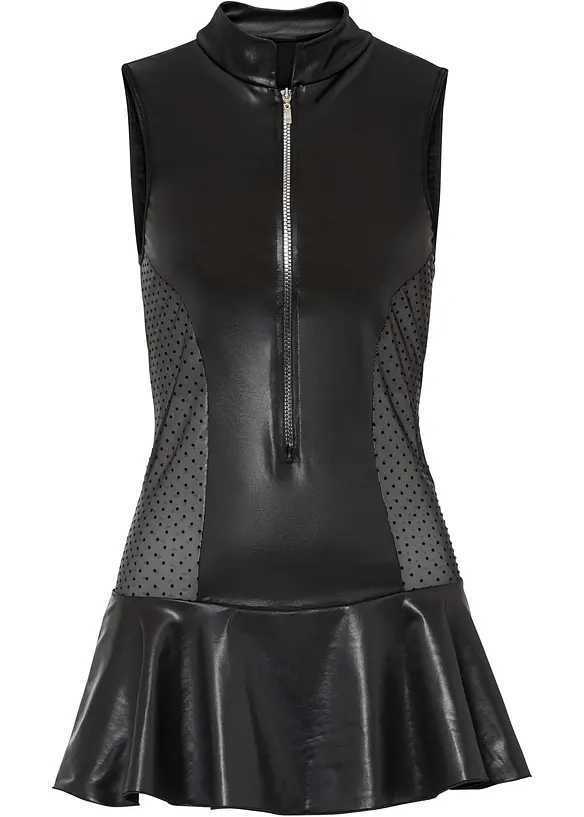 Kjole i wetlook, bonprix