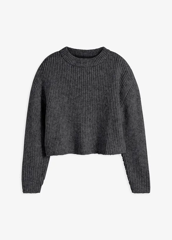 Grovstrikket genser i mykt materiale med ull, bonprix