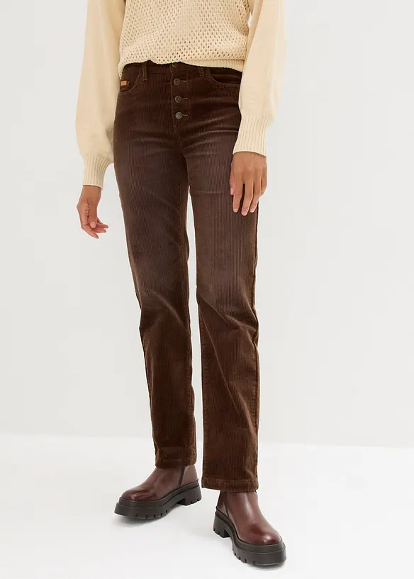 Stretch-cordbukse, Straight, bonprix