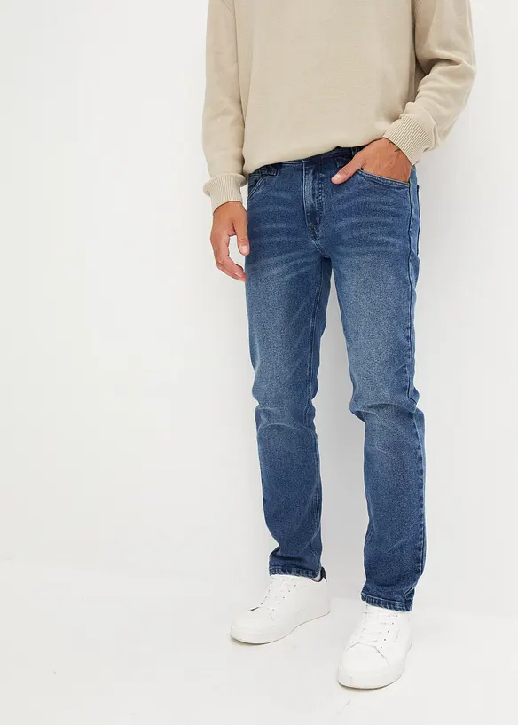 Regular Fit stretchjeans i kraftig denim, Straight, bonprix
