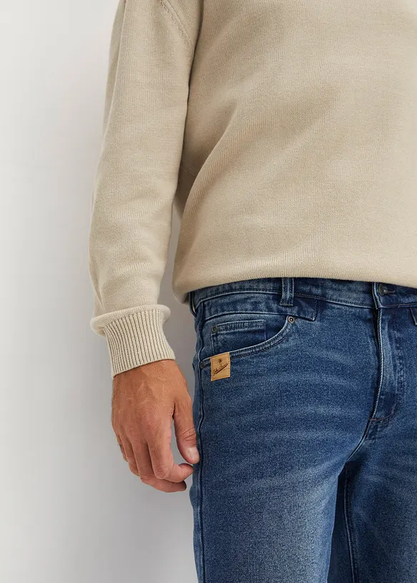 Regular Fit stretchjeans i kraftig denim, Straight, bonprix
