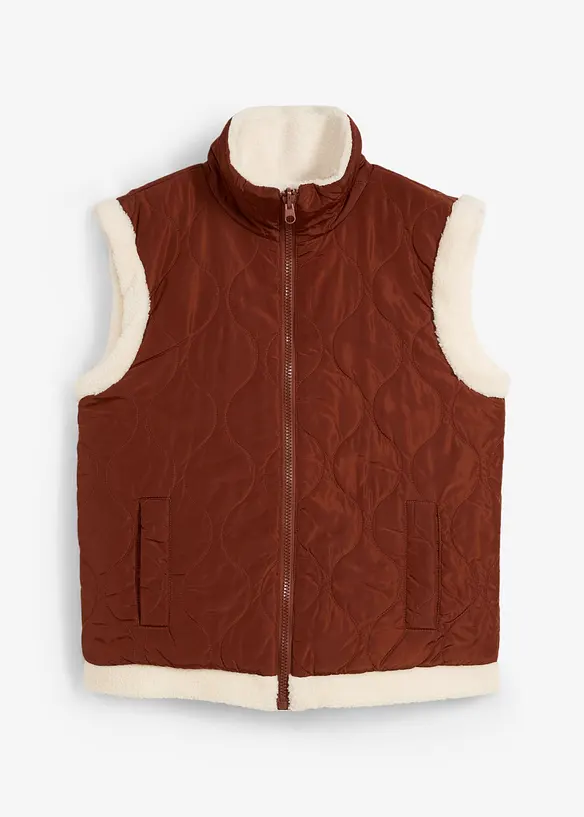 Vendbar vest i teddyplysj, bonprix
