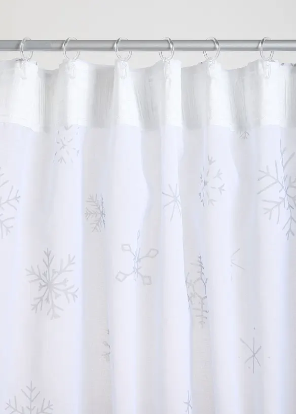 Gardin med resirkulert polyester og snøfnuggmønster (1-pack), bonprix