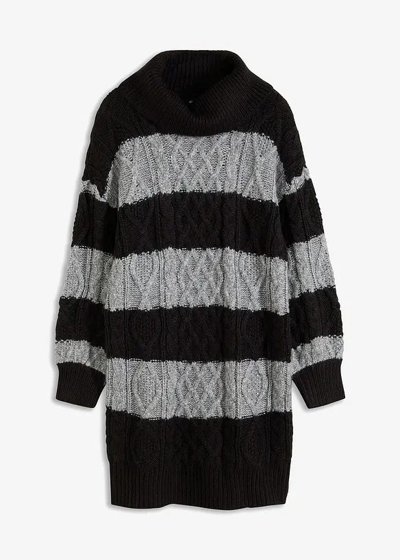Strikket kjole med stripemønster, bonprix
