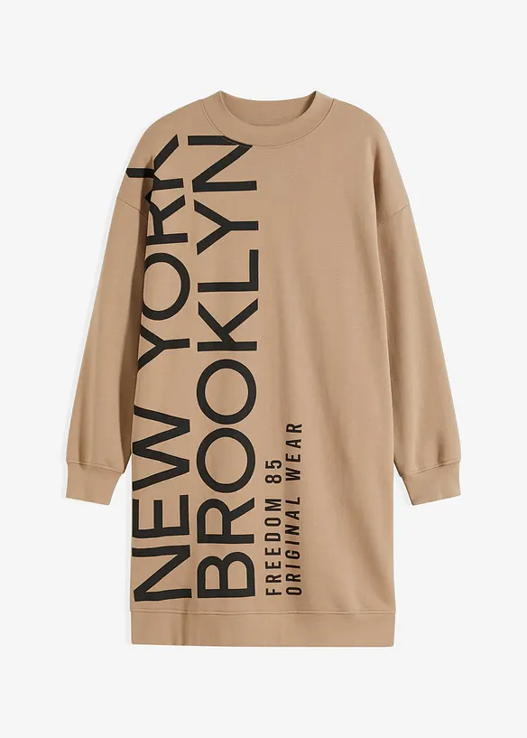Oversized trikotkjole i myk bomullsmiks, bonprix