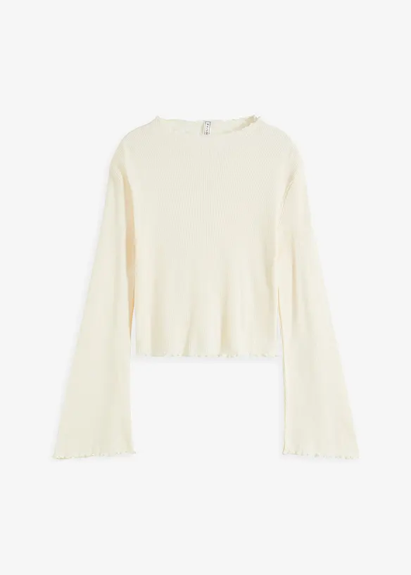 Ribbet topp i 100% bomull, bonprix