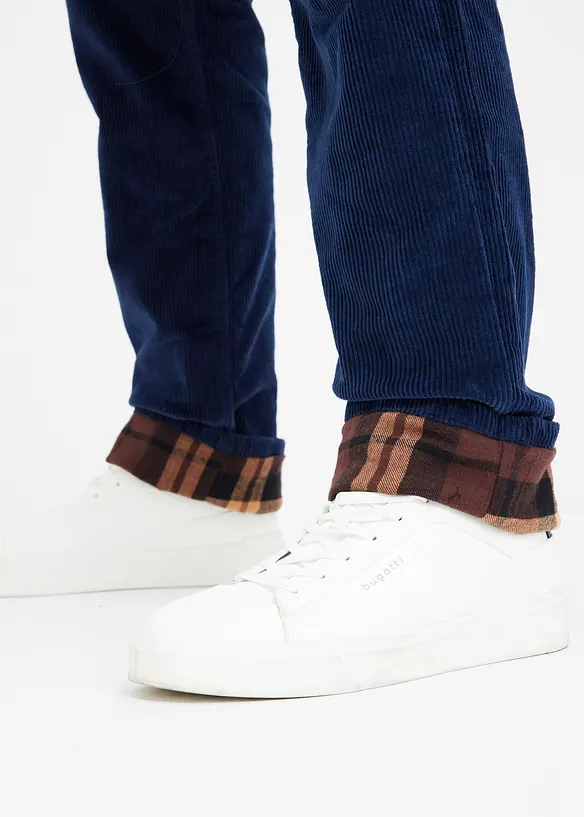 Relaxed fit-termobukse i kordfløyel med flanellfôr, Straight, bonprix