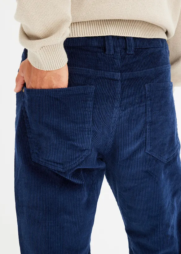 Relaxed fit-termobukse i kordfløyel med flanellfôr, Straight, bonprix