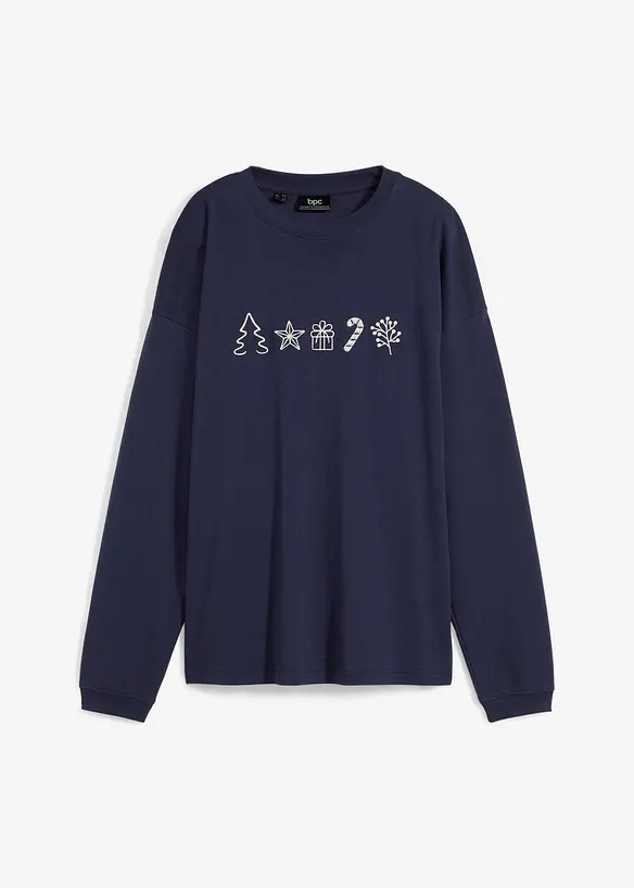 Brodert langermet julegenser, oversized, bonprix