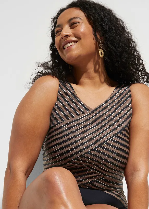 Shape-badedrakt i omslagslook, middels formende, bonprix