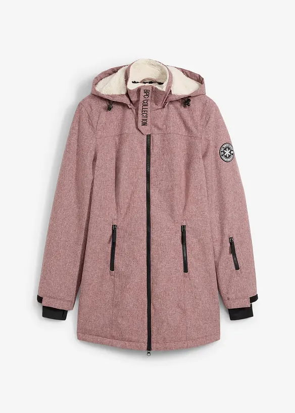 Lang funksjons-outdoorjakke med teddyfleece, vanntett, bonprix