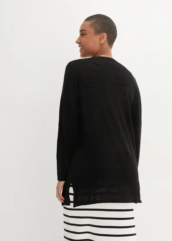 Cardigan i 100% bomullsslub, bonprix