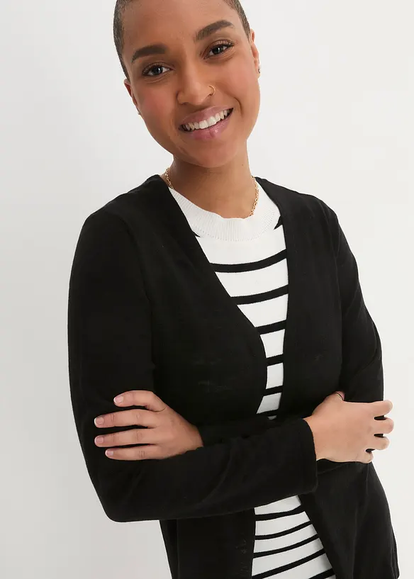 Cardigan i 100% bomullsslub, bonprix