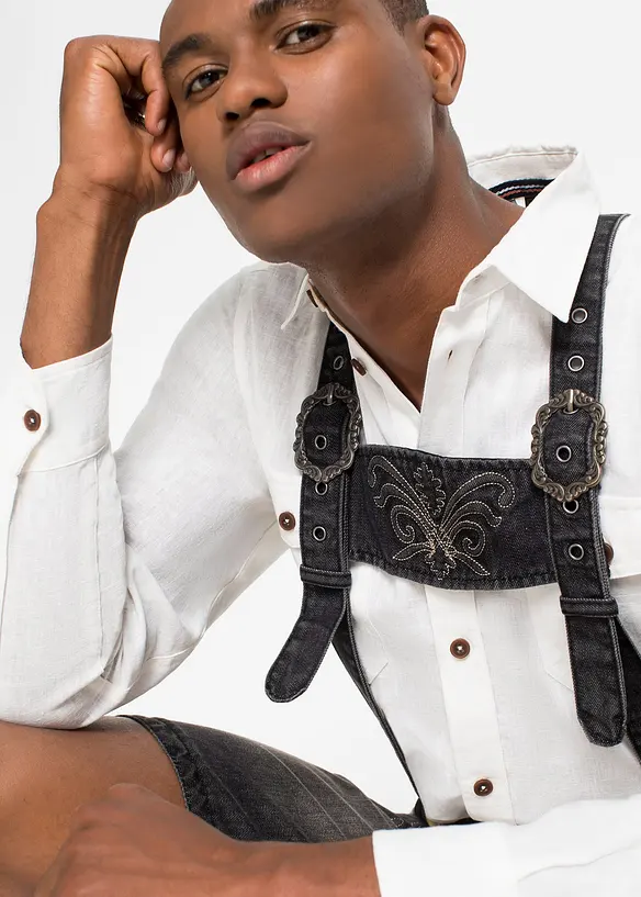 Jeansbermuda i tyrolerstil, bonprix
