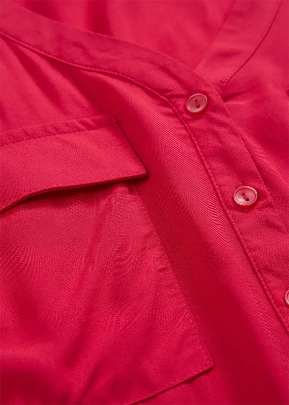 Langermet bluse i lett viskose med V-hals, bonprix