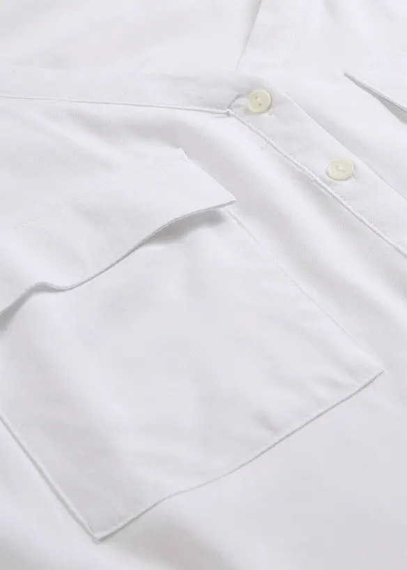 Langermet bluse i lett viskose med V-hals, bonprix