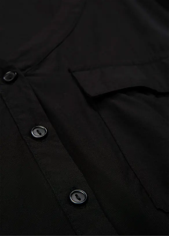 Langermet bluse i lett viskose med V-hals, bonprix