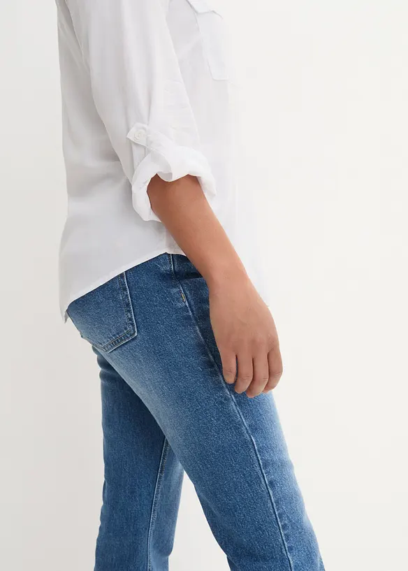 Langermet bluse i lett viskose med V-hals, bonprix