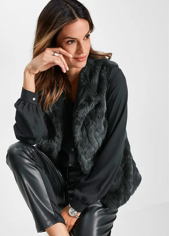 Vest i fuskepels, bonprix