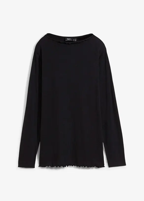 Langermet topp i bomullsmiks, bonprix