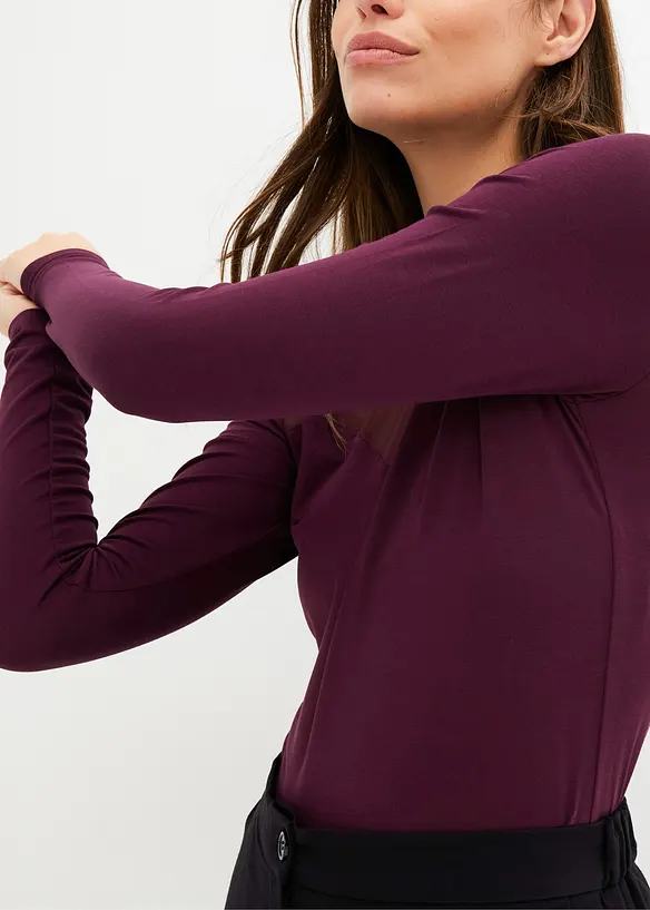 Langermet topp med mesh, bonprix